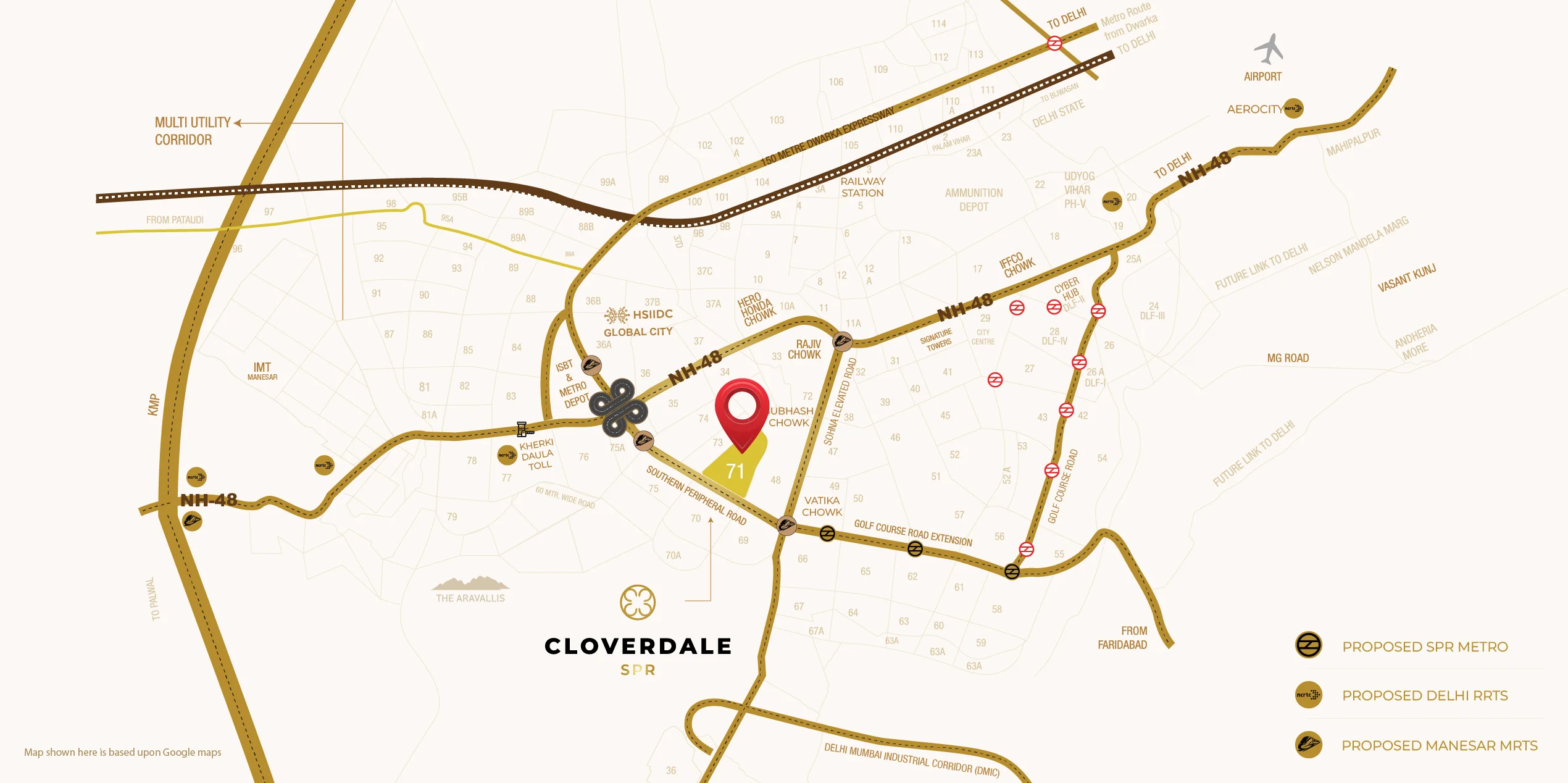 Signature Global Cloverdale SPR Location Map